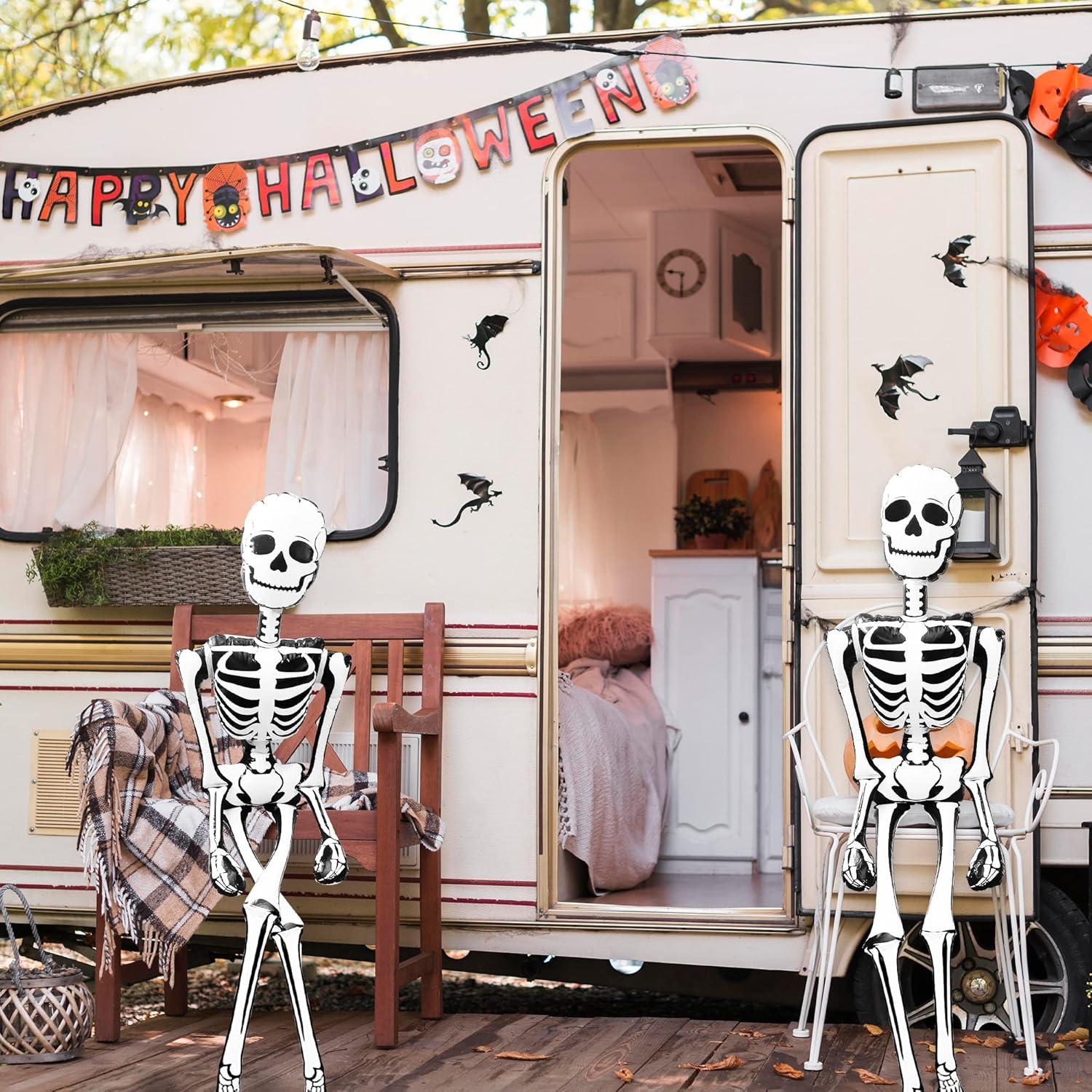 imageArtCreativity LifeSize Halloween Skeleton Inflate Decoration 6ft Tall Cute and Creepy Home Decor  for Indoor and Outdoor Use  Halloween Party Supplies Contest Prize for Kids
