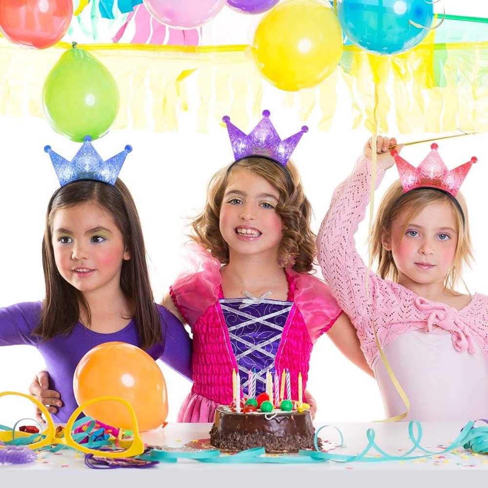 imageArtCreativity Light Up Crowns for Kids Set of 4 LED Headband Crowns for Girls and Boys Princess Party Supplies Princess Halloween Costume Accessories Cute Light Up Birthday Party Favors