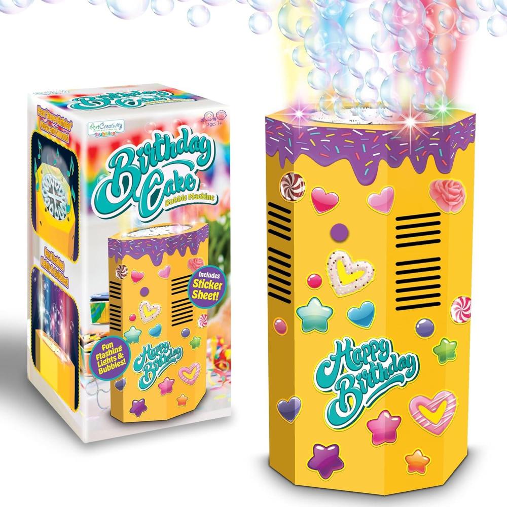 imageArtCreativity 9quot Happy Birthday Bubble Machine with Music Sings Happy Birthday Kids Bubble Machine Blower Outdoor Birthday Decorations Great Party Birthday Gifts for Kids and Adults
