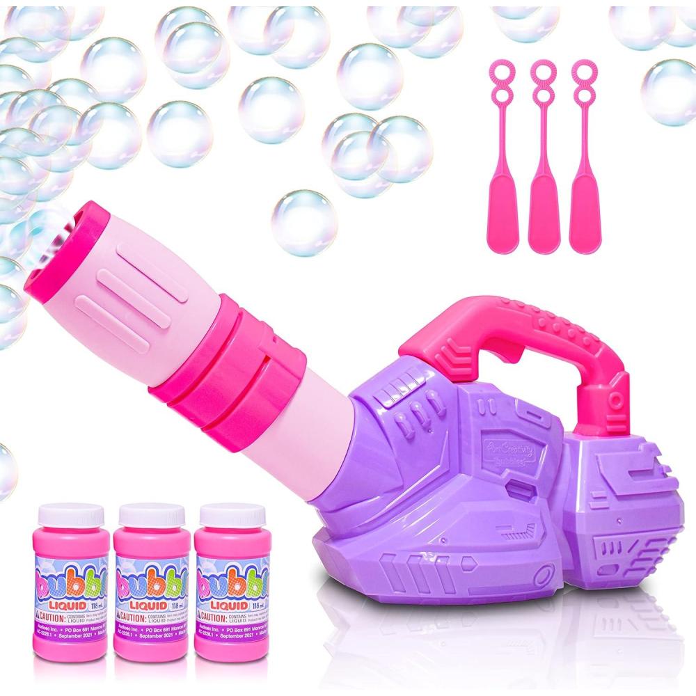 imageArtCreativity Bubble Leaf Blower Bubble Machine Outside Outdoor Toys for Toddlers 13 Summer Toys for Girls for Kids Preschool First Birthday Gifts for Girls ampamp Boys Pink ampamp PurplePink
