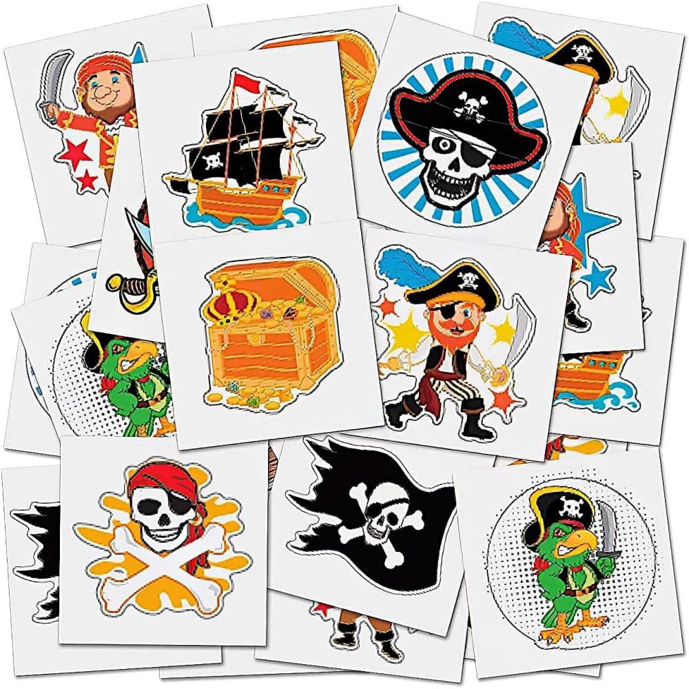 imageArtCreativity Dragon Individual Temporary Tattoos for Kids  Bulk Pack of 144 PreCut Dragons Tattoos in Assorted Designs NonToxic 2 Inch  Dragon Tattoo Birthday Party Favors Goodie Bag StuffersPirate