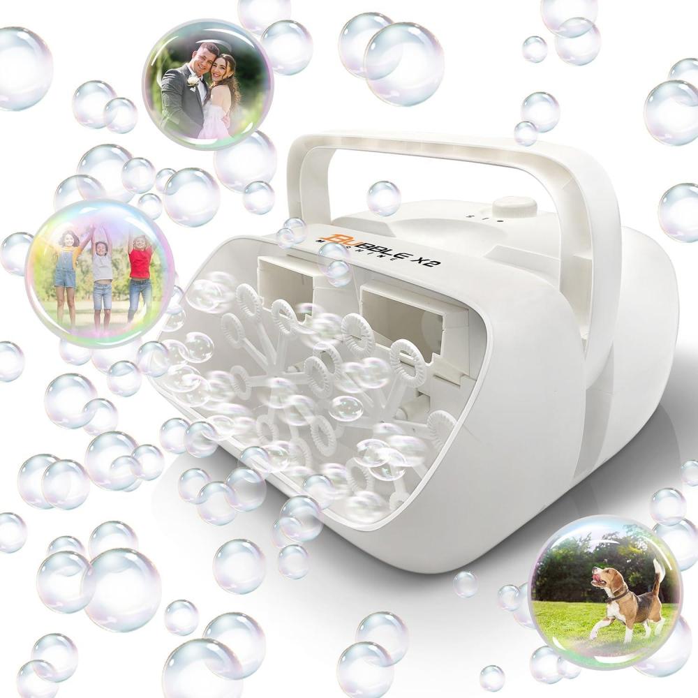 imageArtCreativity Electric Bubble Machine for Kids with Concentrated Bubble Solution Plugin Automatic Bubble Machine Blows Up to 8000 Bubbles Per Minute Dual Fan Bubble Blower for Kids Party