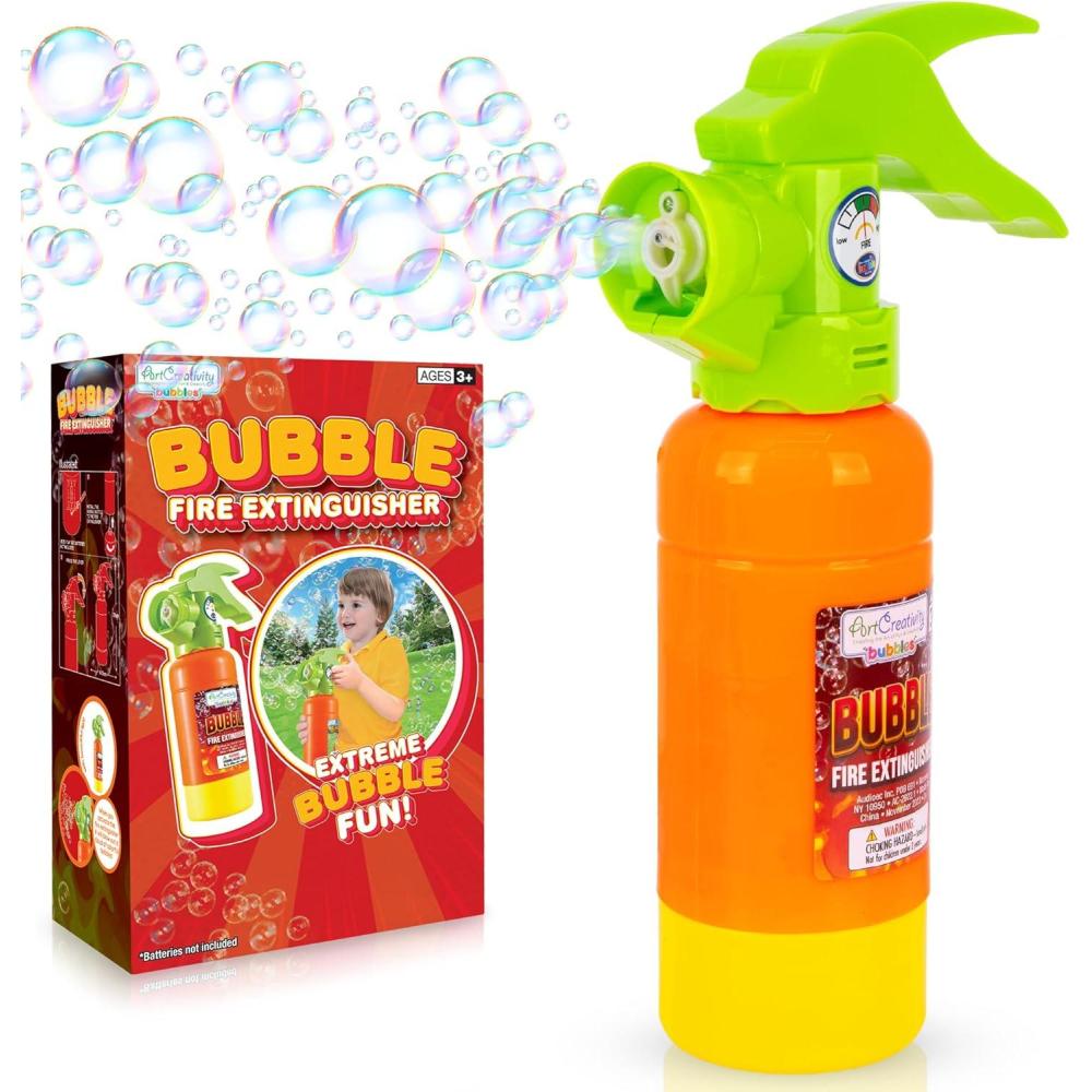 imageArtCreativity Firefighter Bubble Blower Toy for Kids  Automatic Fire Extinguisher Bubble Gun with Bubble Solution  Fun Outdoor Toy for Boys ampamp Girls Ages 3  Firefighter Costume Accessory