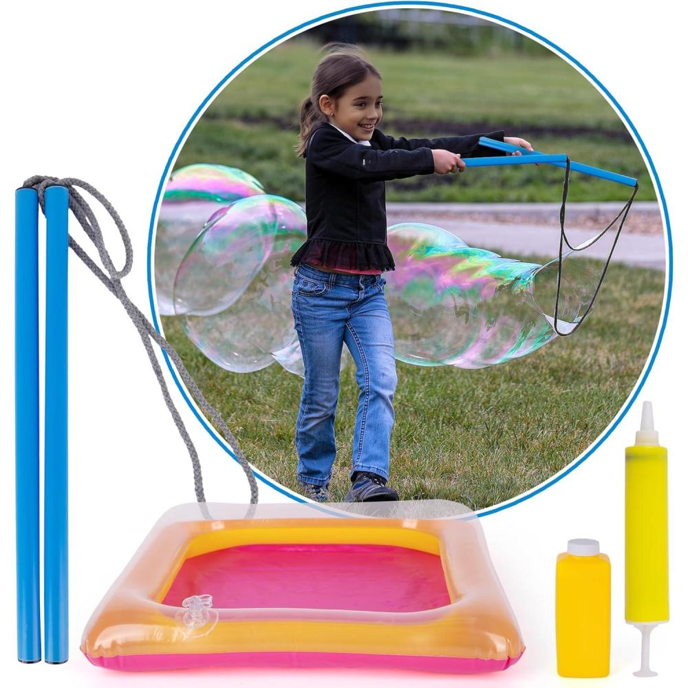 imageArtCreativity Giant Bubble Wand Kit with Bubble Rope Bubble Solution Concentrate Inflatable Tray and Pump Bubble Rope for Large Bubbles  Giant Bubble Maker Toys  Summer Activities for Kids