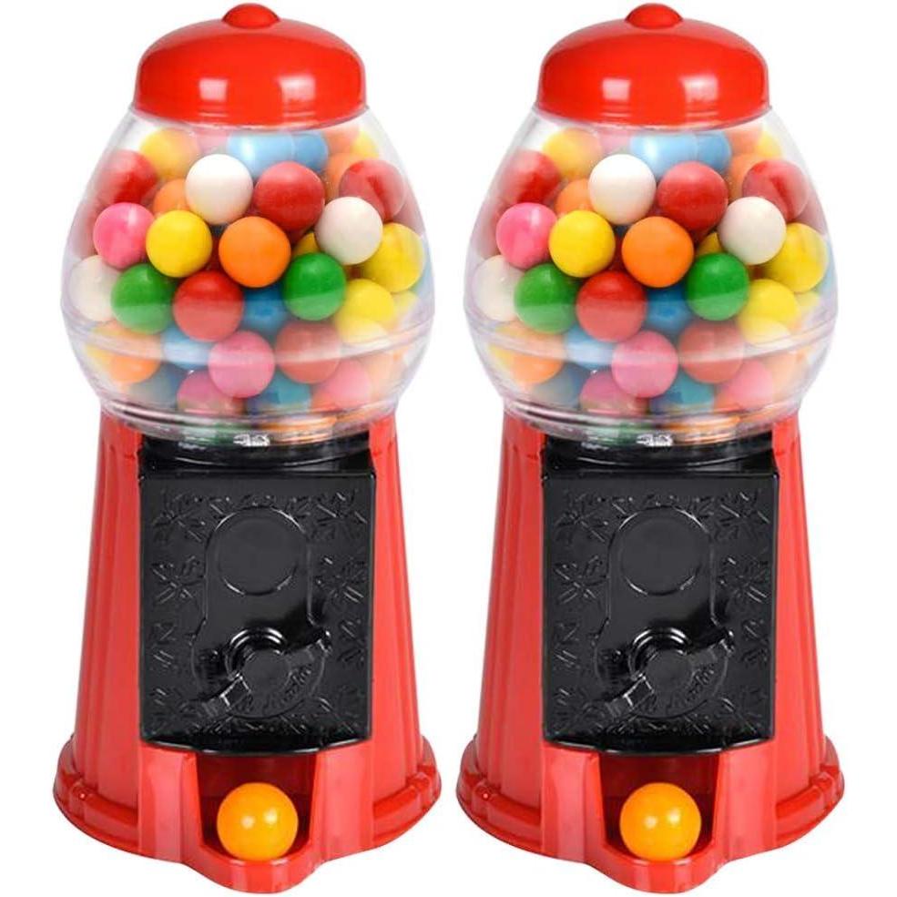 imageArtCreativity Gumball Machine for Kids Set of 2 65quot Desktop Bubble Gum Mini Candy Dispenser Unique Money Saving Coin Bank Valentines Gift Vintage Office Desk Decoration Gumballs not Included2 Pack