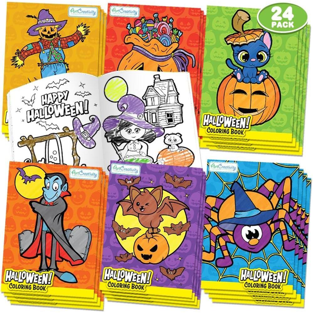imageArtCreativity Halloween Coloring Books for Kids  36Pack Mini 57 Booklets  NonCandy TrickorTreat Favors Goodie Bag Fillers Classroom Prizes Party Handouts ampamp Fall Crafts24 Pack