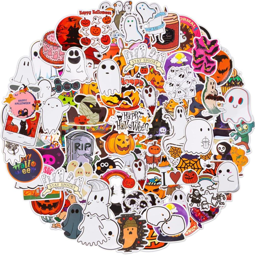imageArtCreativity Halloween Stickers for Kids  100 PC Unique Designs Halloween Handouts Bulk Sticker Assortment  Spooky Halloween Stickers  Halloween Goodie Bag Stuffers  Easter Basket Stuffers