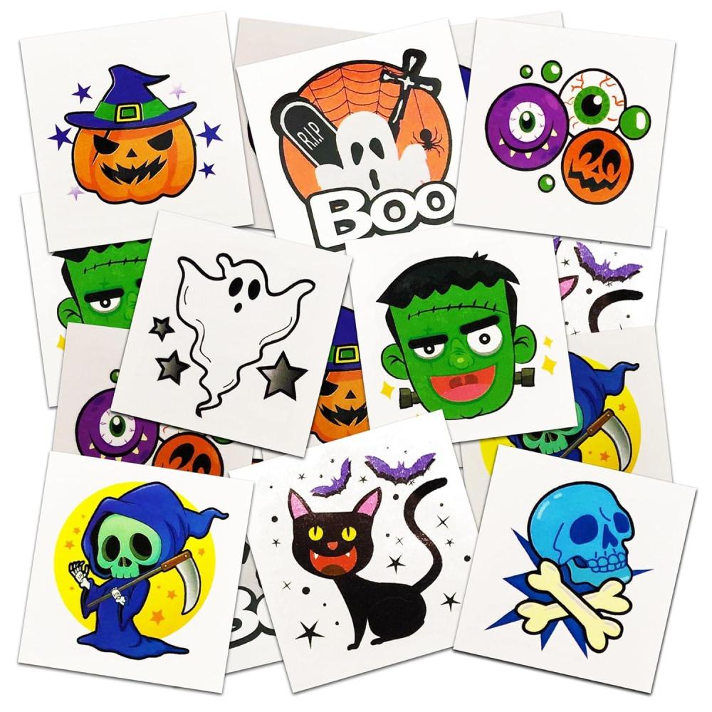 imageArtCreativity Individual Halloween Temporary Tattoos for Kids  Pack of 1602 Inch NonToxic Tattoos in 8 Spooky Designs  Trick or Treat Halloween Gifts Party Favors Supplies and Goodie Bag FillersIndividual Tattoos  Pack of 160