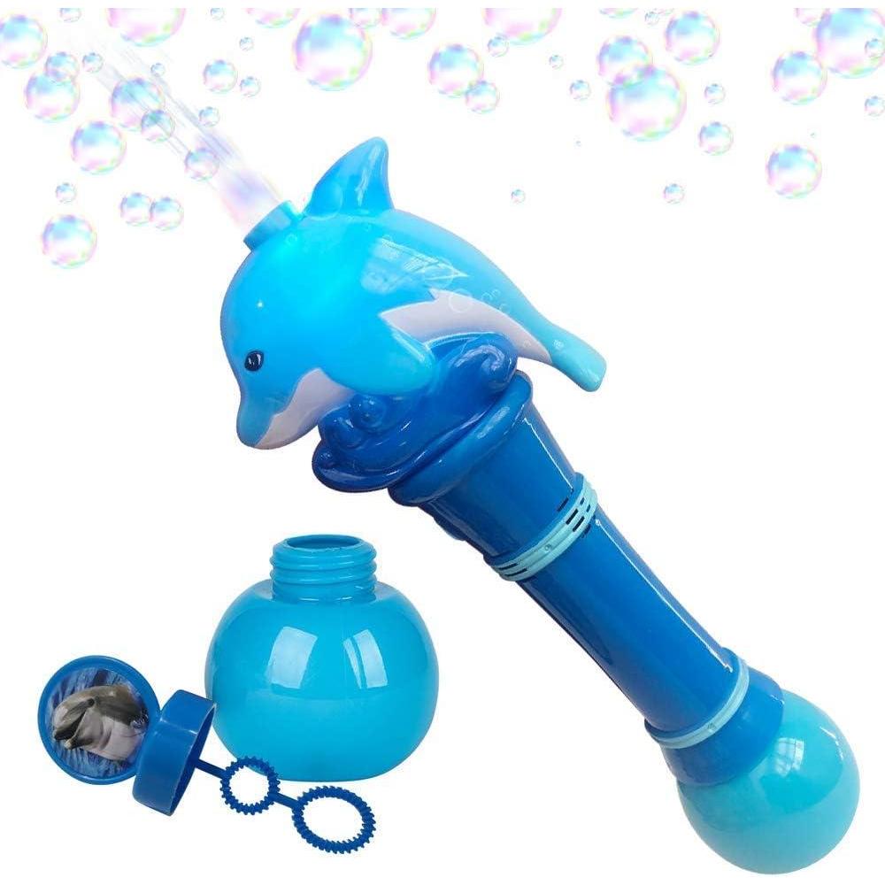 imageArtCreativity Light Up Dolphin Bubble Blower Wand  12 Inch Illuminating Bubble Blower with Thrilling LED Effects for Kids Batteries and Bubble Fluid Included Great Gift Idea Party Favor