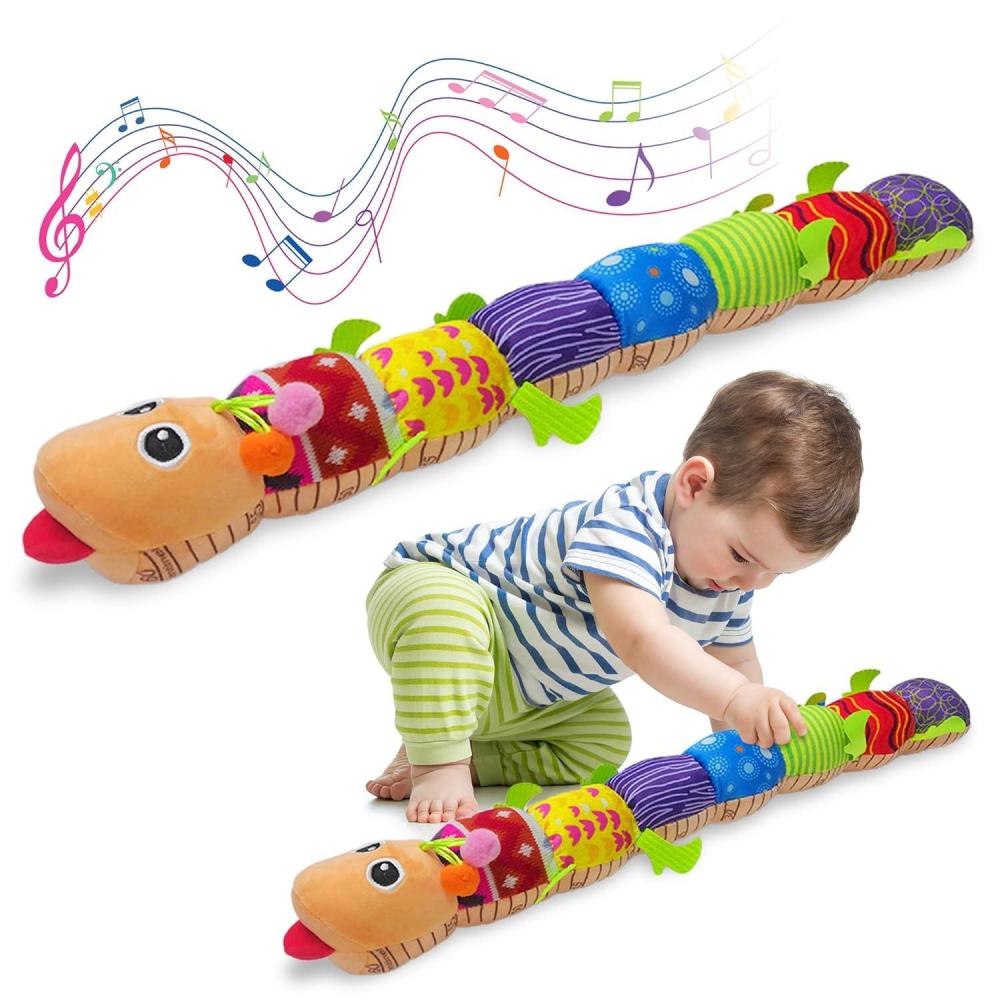 imageArtCreativity Musical Caterpillar Baby Toy  228quot Tummy Time Caterpillar for Babies  Plush Sensory Caterpillar Toy for 6 9 12 Months  Gifts for Baby Boy or Girl  Tummy Time Toy for Infants