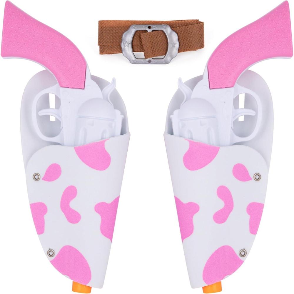 imageArtCreativity Pink Cowgirl Holster and Western Toy Gun Set  Pink Toy Gun with Holster for Girls Cowgirl Costume 2 Gun Toys and Brown Western Belt  Cowgirl Accessories for Girls Halloween Costume
