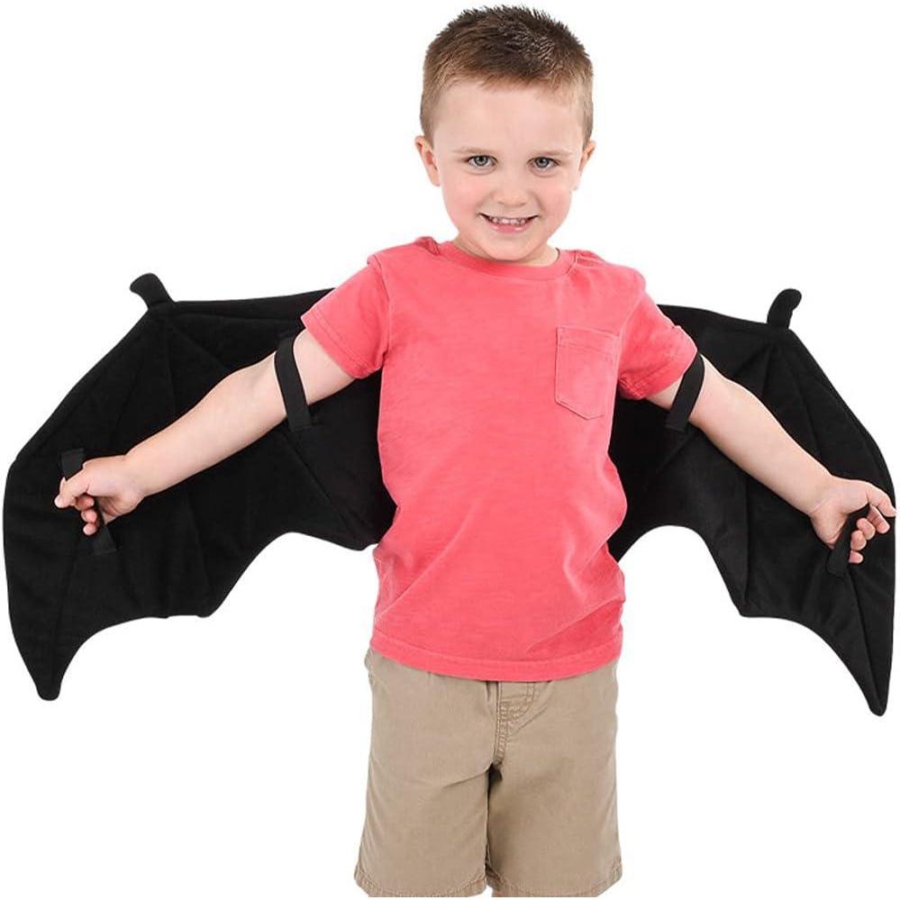 imageArtCreativity Plush Wearable Bat Wings 1 Pair Kids Bat Halloween Costume Made of Soft Material Dress Up Accessories for Boys and Girls in Black