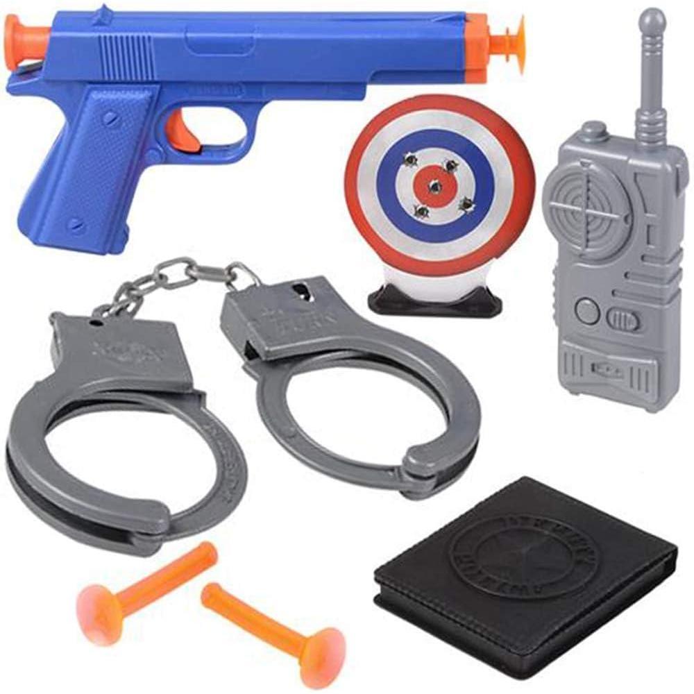 imageArtCreativity Police Dart Launcher Set for Kids Police Pretend Play Set with 1 Toy Gun 3 Darts 1 Mini Target 1 Radio 1 Handcuffs and 1 ID Best Police Accessories Birthday Gift for Kids
