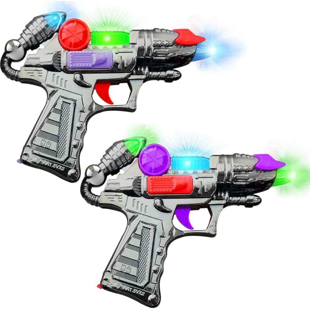 imageArtCreativity Ranger HandGun Toy Set with Flashing Lights ampamp Sounds 2 Cool Futuristic Handguns Pretend Play Great Party Favor Gift for Boys and Girls Batteries Included Colors May Vary