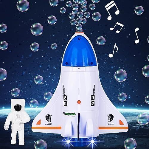 imageArtCreativity Spaceship Bubble Toy  Outer Space Bubble Machine with Bubble Solution and Astronaut Figurine  Bubble Makers for Kids Outside Play  Space Toys for Kids  Galaxy Party Supplies