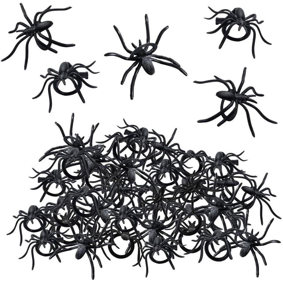 imageArtCreativity Spider Rings for Kids  Bulk Pack of 144  Creepy Crawly Rings for Halloween Costume  Best for Halloween Party Favors Trick or Treat Supplies Spooky Cake Toppers ampamp Decorations