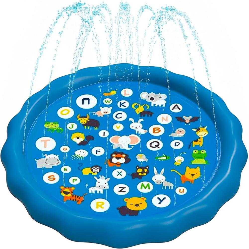 imageArtCreativity Splash Pad for Kids and Pets  60 Inches  NonSlip Sprinkler Baby Play Mat with Sound ampamp Light  Outside Water Toys for Toddlers and Dogs  Inflatable Kiddie Summer Wading Pool Toy
