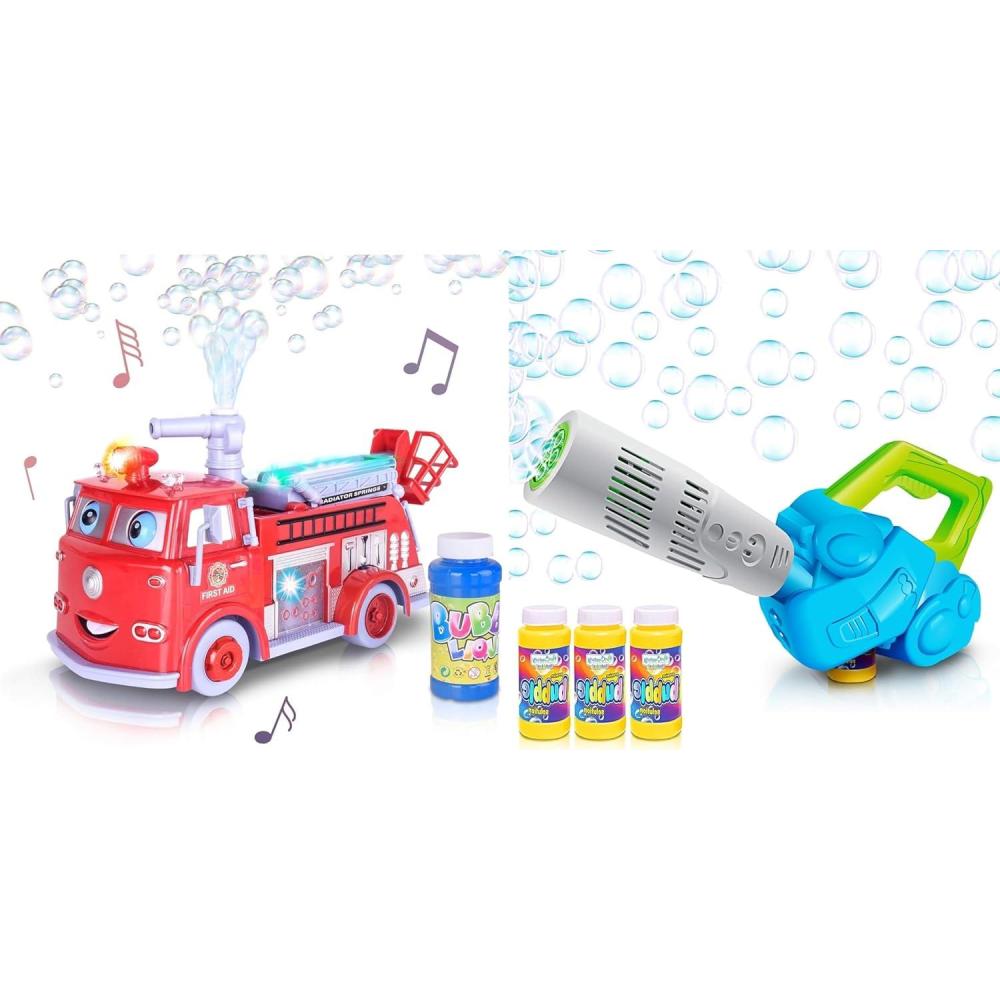 imageFire Truck Toy with Bubble Blowing ampamp Bubble Leaf Blower