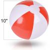 ArtCreativity 10 Inch Red & White Beach Balls for Kids, Pack of 12, Inflatable Summer Toys for Boys and Girls, Decorations for Hawaiian, Beach, and Pool Party, Beach Ball Party Favors