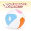ArtCreativity 12 Inch Inflatable Beach Balls for Kids, Pack of 12, Beach Balls for Pool, Inflatable Summer Toys for Boys and Girls, Decorations for Hawaiian, Beach, and Pool Party Favors