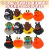 ArtCreativity 12PCS Assorted Halloween Rubber Ducks for Jeeps, Variety of Mini Rubber Halloween Characters, Trick or Treat Supplies, Goodie Bag Fillers, Party Favors, Halloween Themed Bathtub Toys