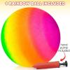 ArtCreativity 16 Inch Rainbow Playground Ball for Kids, Durable Rubber, Includes Hand Pump, Bouncy Outdoor Toy for Backyard, Park, Beach, Boys and Girls Ages 3+