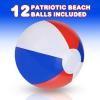 ArtCreativity 16″ Patriotic Beach Balls for Kids (Pack of 12) Inflatable Summer Toys for Boys and Girls, Decorations for Hawaiian, July 4th Pool Party Favors