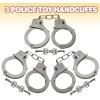 ArtCreativity 3 pack Metal handcuffs for Kids with keys, Costume Prop Accessory Party Favors, Pretend Play Toy Hand Cuffs, Gift for Boys and Girls, Police Toys for Halloween Costume