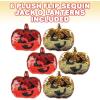 ArtCreativity 6 Pieces Flip Sequins Pumpkin Halloween Toys, Color-Changing Sequins, Soft Stuffed Toys, Fun Halloween Party Favors