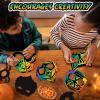 ArtCreativity 60 Set Halloween Scratch Masks for Kids – DIY Craft Masks with Scratch Sticks & Elastic Strings – Fun Arts and Crafts Party Favors, Classroom Halloween Activity Kits for Ages 4-12