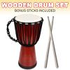 ArtCreativity 8 Inch Mini Wooden Toy Drum for Kids – Rustic Brown Wood Djembe – Fun Musical Instrument Baby Drum Toy – Gift Idea, Birthday Party Favor for Boys, Girls, Toddler and Baby(16″ Inch)