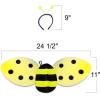 ArtCreativity Bee Costume for Kids, Honeybee Costume Set with 1 Pair of Wings and Antenna Headband, Cute Halloween Costume for Girls & Boys, Fun Pretend Play Accessories, Black & Yellow