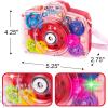 ArtCreativity Bubble Camera Gear Toy, Toy Camera Bubble Machine with 9 Moving Gears, Neck, and Bubble Solution – Small Bubble Machine with Music and Lights for Extra Fun, Cute Bubble Makers for Kids