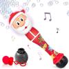 ArtCreativity Bubble Lawn Mower & Christmas Bubble Wand for Kids, Blower Machine & 14″ Light Up Santa Wand for Toddlers With LED & Music, Christmas Basket Stuffers