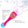 ArtCreativity Bubble Wand for Kids Toys, Light Up Automatic Bubble Blower Maker Wand with LED & Music, Toddler Bubble Toy, Fluid & Batteries Included, Great Gift Idea, Bubbles Party Favor – Blue(Pink)