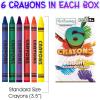 ArtCreativity Bulk Crayon Packs, 25 Sets of 6 Packs Total 150 Crayons Bulk Non-Toxic Individual Packs for Kids & Classroom Teachers, Easter Basket Stuffers, Crayons Party Favors for Toddlers(25 Set of 6-Packs (150 Ct))
