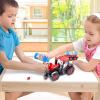 ArtCreativity Bump & Go Bubble Blowing Farm Tractor Toy Truck with Lights & Sounds, Toddler Outdoor Toys – Funnel & Bubble Solution Included – Farm Toy Tractor for Boys Girls Ages 1, 2, 3, 4, 5, +