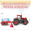 ArtCreativity Bump & Go Bubble Blowing Farm Tractor Toy Truck with Lights & Sounds, Toddler Outdoor Toys – Funnel & Bubble Solution Included – Farm Toy Tractor for Boys Girls Ages 1, 2, 3, 4, 5, +