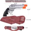 ArtCreativity Cowboy Gun Belt and Holster Set Includes 2 Toy Guns with Sound, Toy Gun Holster, Brown Western Belt, and 6 Fake Bullets – Cowboy Costume Accessories for Boys Halloween Costume