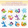 ArtCreativity Dragon Individual Temporary Tattoos for Kids – Bulk Pack of 144 Pre-Cut Dragons Tattoos in Assorted Designs, Non-Toxic 2 Inch – Dragon Tattoo Birthday Party Favors, Goodie Bag Stuffers(Mermaid)