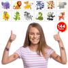 ArtCreativity Dragon Individual Temporary Tattoos for Kids – Bulk Pack of 144 Pre-Cut Dragons Tattoos in Assorted Designs, Non-Toxic 2 Inch – Dragon Tattoo Birthday Party Favors, Goodie Bag Stuffers(Zoo Animal)