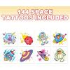 ArtCreativity Dragon Individual Temporary Tattoos for Kids – Bulk Pack of 144 Pre-Cut Dragons Tattoos in Assorted Designs, Non-Toxic 2 Inch – Dragon Tattoo Birthday Party Favors, Goodie Bag Stuffers(Space)