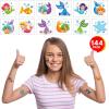 ArtCreativity Dragon Individual Temporary Tattoos for Kids – Bulk Pack of 144 Pre-Cut Dragons Tattoos in Assorted Designs, Non-Toxic 2 Inch – Dragon Tattoo Birthday Party Favors, Goodie Bag Stuffers(Mermaid)