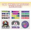 ArtCreativity Dragon Individual Temporary Tattoos for Kids – Bulk Pack of 144 Pre-Cut Dragons Tattoos in Assorted Designs, Non-Toxic 2 Inch – Dragon Tattoo Birthday Party Favors, Goodie Bag Stuffers(WWJD)