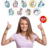 ArtCreativity Dragon Individual Temporary Tattoos for Kids – Bulk Pack of 144 Pre-Cut Dragons Tattoos in Assorted Designs, Non-Toxic 2 Inch – Dragon Tattoo Birthday Party Favors, Goodie Bag Stuffers(Unicorn)