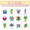 ArtCreativity Dragon Individual Temporary Tattoos for Kids – Bulk Pack of 144 Pre-Cut Dragons Tattoos in Assorted Designs, Non-Toxic 2 Inch – Dragon Tattoo Birthday Party Favors, Goodie Bag Stuffers(Alien)