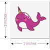 ArtCreativity Dragon Individual Temporary Tattoos for Kids – Bulk Pack of 144 Pre-Cut Dragons Tattoos in Assorted Designs, Non-Toxic 2 Inch – Dragon Tattoo Birthday Party Favors, Goodie Bag Stuffers(Narwhal)