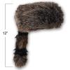 ArtCreativity Faux Fur Raccoon Hat for Kids and Adults – Animal Coonskin Cap with Faux Fur Tail – Wild Frontiersman Davy Crocket Costume Accessory – Soft Plush Polyester Fabric