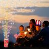 ArtCreativity Fireworks Bubble Machine – Bubble Blower Toy with Sound Effects and Flashing LED Lights – Includes Bubble Solution, Batteries, Stickers Fireworks for 4th of July, Great Party Supplies
