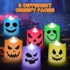 ArtCreativity Flameless Halloween LED Candles – Set of 6 Battery Operated Votive Candles With Remote, Timer, and 12 Colors – Indoor Decorations